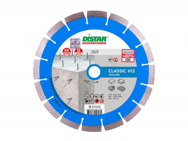 125MM DISTAR CLASSIC H12 Deimantinis diskas gelžbetoniui hidrotechniniam betonui