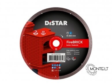 250MM DISTAR FireBRICK šamotinių plytų ir klinkerio pjovimo diskas