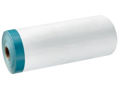 Apsauginė plėvelė uždengimui su juosta, laukui ir vidui, nelygiems paviršiams (21d.UV), 270mm x 16m, Color Expert, 96742799 Apsauginė plėvelė uždengimui su juosta, laukui ir vidui, nelygiems paviršiams (21d.UV), 270mm x 16m, Color Expert, 96742799