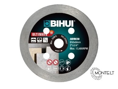 BIHUI Ultimate Ø 50mm x 6 mm AGMBC50 deimantinis pjovimo diskas plytelėms BIHUI Ultimate Ø 50mm x 6 mm AGMBC50 deimantinis pjovimo diskas plytelėms