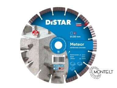 Deimantinis diskas gelžbetoniui, hidrotechniniam betonui, Distar Meteor, 230 mm Deimantinis diskas gelžbetoniui, hidrotechniniam betonui, Distar Meteor, 230 mm