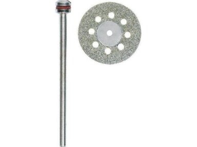 Deimantinis pjovimo diskas Proxxon 28844, 20 mm, su aušinimo angomis ir laikikliu Deimantinis pjovimo diskas Proxxon 28844, 20 mm, su aušinimo angomis ir laikikliu