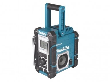 Makita DMR108N statybinis radijas su AC adapteriu 10,8-18V, Bluetooth, USB, IP64, be akumuliatorių ir kroviklio