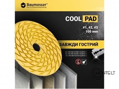 Ø100MM Baumesser CoolPAD šlifavimo ir poliravimo padukas diskas plytelėms  #1 #2  #3 4