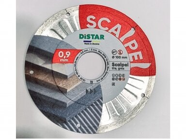 SCALPEL 0,9mm storio švaraus pjovimo diskas plytelėms ⌀100mm, DISTAR SCALPEL 0,9mm storio švaraus pjovimo diskas plytelėms ⌀100mm, DISTAR